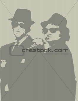 Blues brothers vector image