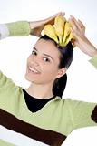 girl with bananas