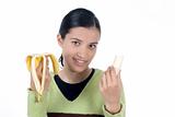 girl with banana