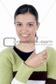girl with glass of milk