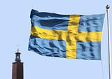 Stockholms city hall 1 and a flag