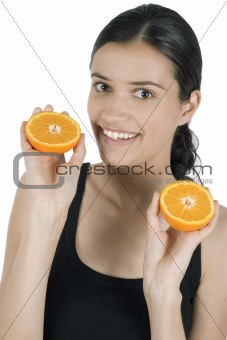 girl and orange
