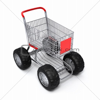 Shopping cart isolated turbo