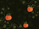 Floral background with pumpkin.