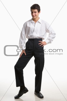 Funny pose of a male teenager