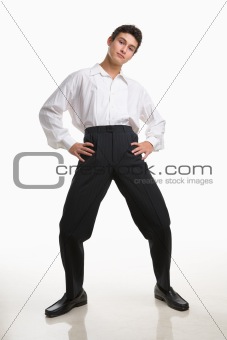 Funny pose of a male teenager