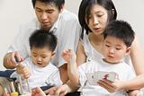 Young Asian family spending time together