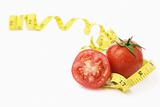 Tomatoes with measuring tape