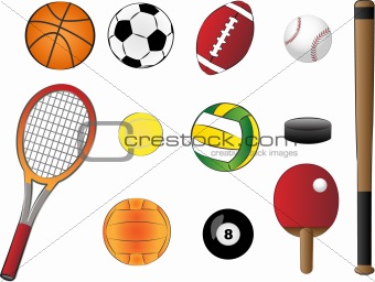 sports equipment vector illustration