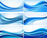 Set of abstract blue backgrounds  vector