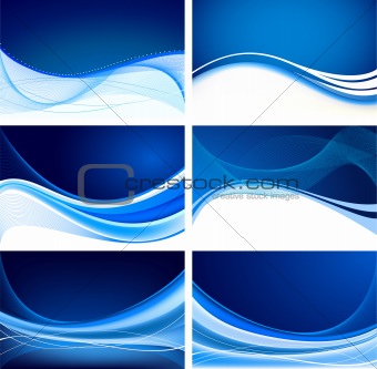 Set of abstract blue backgrounds  vector