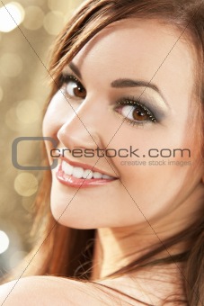 Beautiful Happy Smiling Brunette Woman