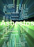Asbestos word cloud glowing