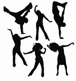 dancing people silhouettes