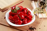 Delicious sweet red pepper pickles