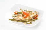grilled fillet of fish and soy beans