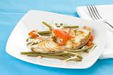 grilled fillet of fish and soy beans