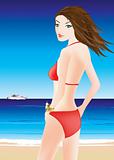 red bikini girl