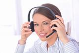 Woman in call center