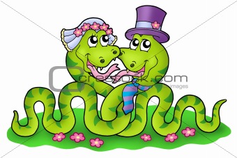 Wedding image with cute snakes