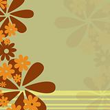 Retro groovy flower background in earth tones