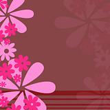 Pink retro flower background with stripes
