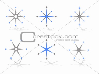 Star and Snowflake Abstract Vector Logo Designs