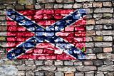 Flag of the Confederate Army painted on an old brick wall