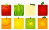 Set of cute fruit backgrounds