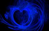 illustration of a blue fire heart