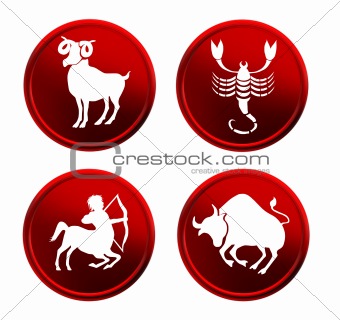 red zodiac signs - set 2