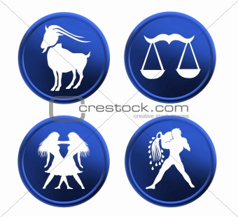 blue zodiac signs - set 1