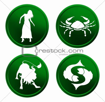 green zodiac signs - set 3