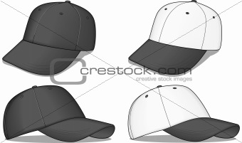 Baseball Caps - white and black