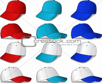 Baseball Caps - red and blue