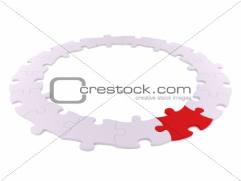 White puzzle circle
