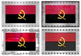 four metal Flags of angola