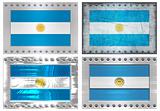four metal flags of Argentina