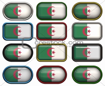 twelve buttons of the Flag of algeria