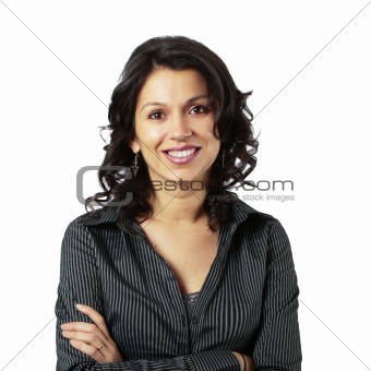 Composed Latin Business Woman Smiling