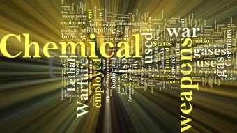 Chemical weapons word cloud glowing