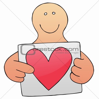 Guy with a Valentine's greeting Card