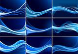 Set of abstract blue backgrounds  vector