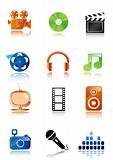 Simple multimedia icons