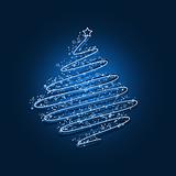 Blue scribble christmas tree 