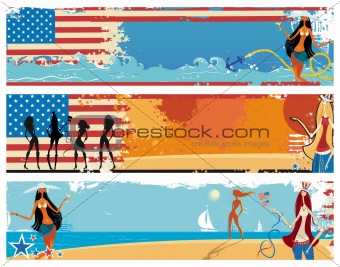 American patriotic vacation banners