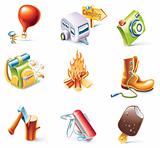 Vector cartoon style icon set. Part 14. Traveling