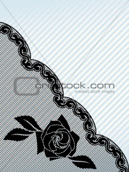 Vertical black French lace background