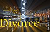 Divorce word cloud glowing