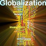 Globalization wordcloud glowing
